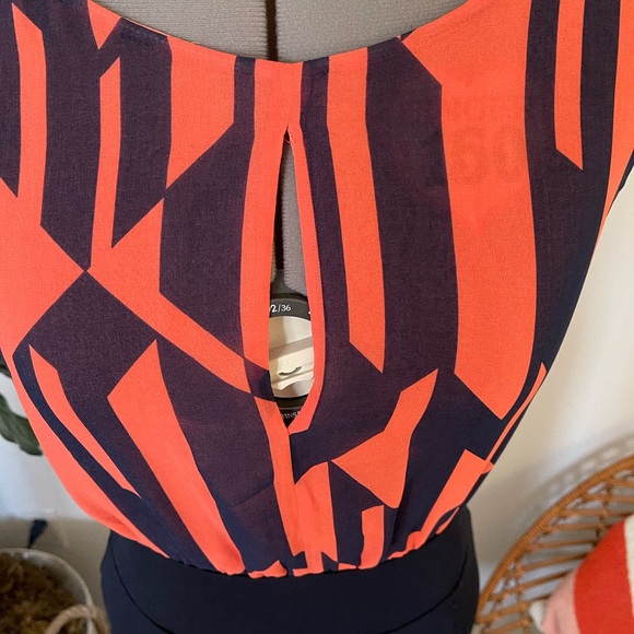 Mng by Mango coral and navy blue dress - Picture 10 of 14